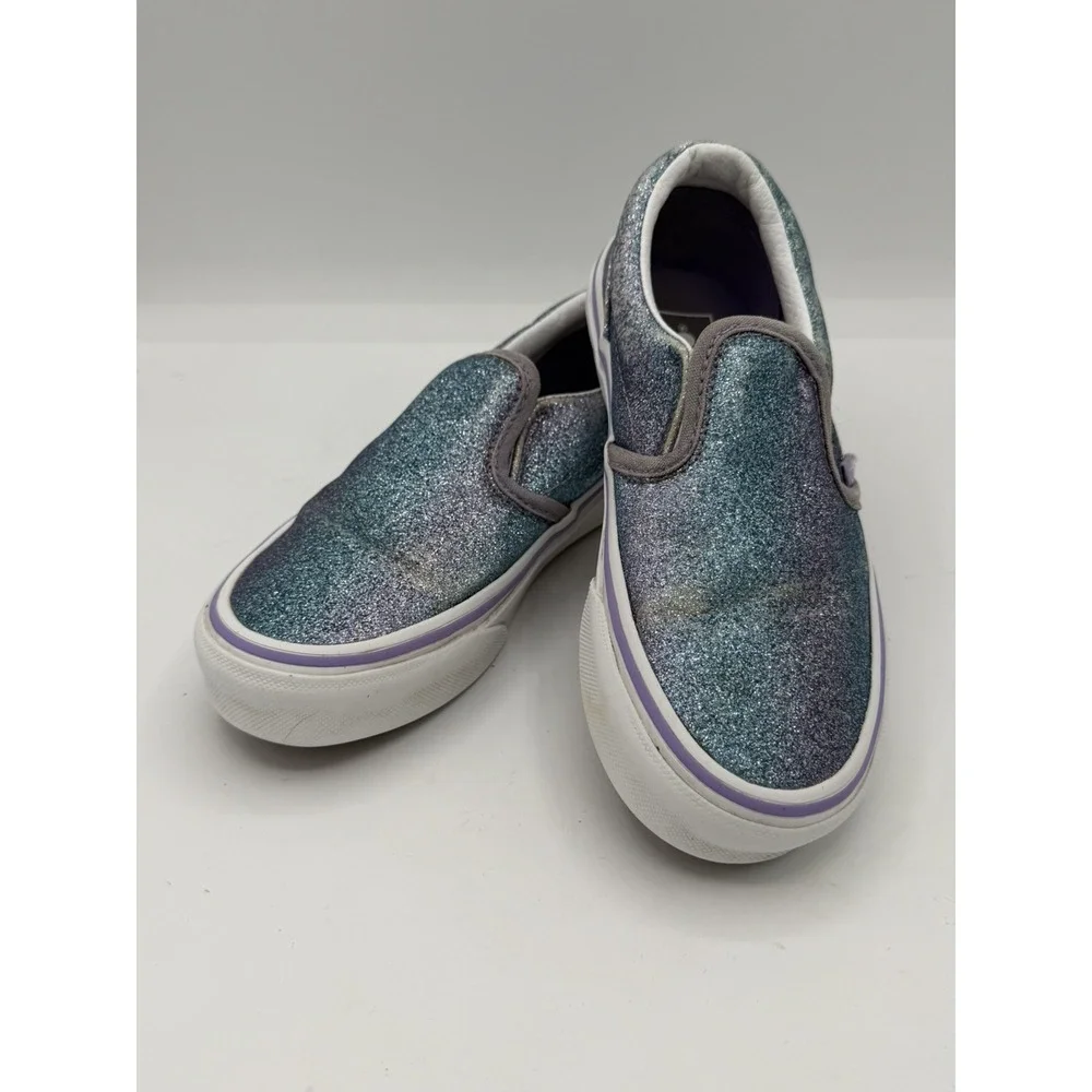 Vans Kids Classic Slip On Ombré Glitter Color way Sparkle Blue/ Purple Size 13